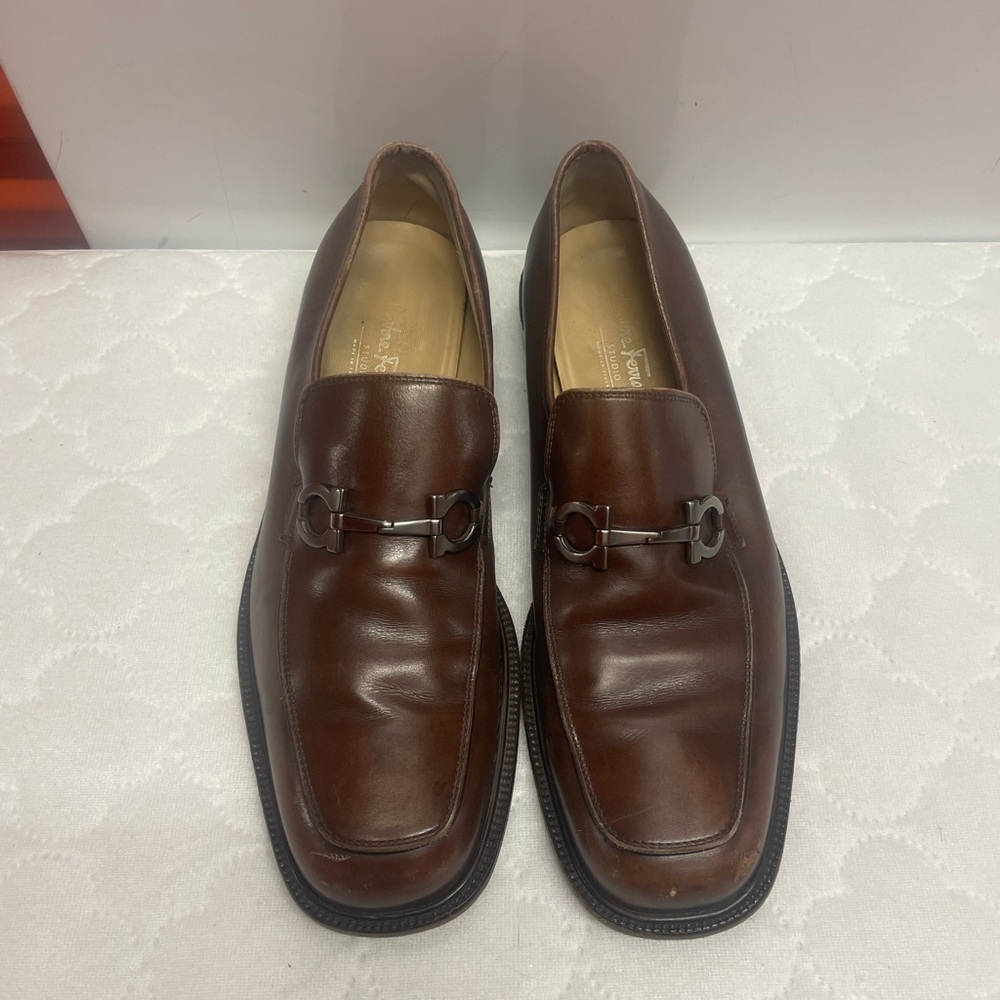Salvatore Ferragamo Brown Leather Bit Loafers